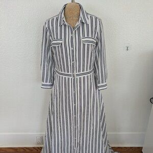 Banana Republic Stripe Maxi Shirt Dress